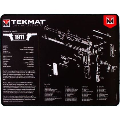 Tekmat Armorers Bench Mat - Ultra 15"x20" 1911 Black