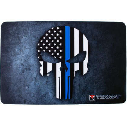 Tekmat Armorers Bench Mat - 11"x17" Punisher Blue Line