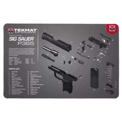 Tekmat Armorers Bench Mat - 11"x17" Sigarms P365 Black