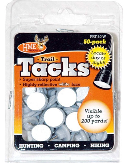 Hme Trail Tacks Reflective - Plastic White 50pk