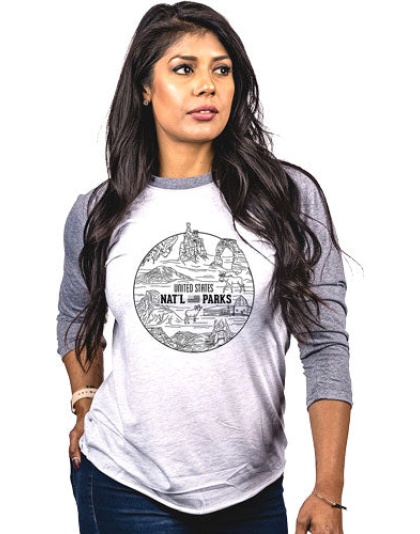 Nine Line Apparel National - Parks Wmn's Shirt Gray-wht Xl