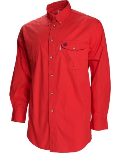 Beretta Shooting Shirt Large - Long Sleeve Cotton Red<