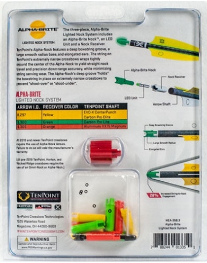 Tenpoint Lighted Xbow Nock - Alpha-brite .297" Green 3pk