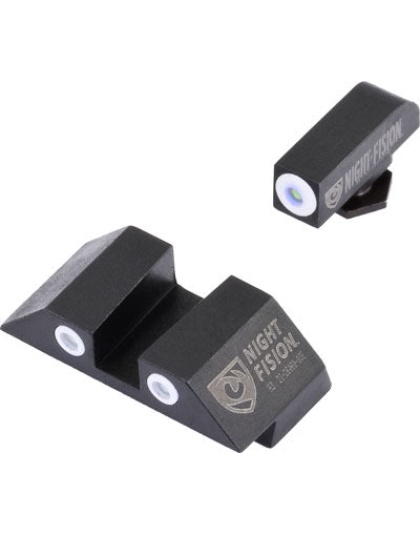 Night Fision Tritium White Dot - Square Rear Glock Sight Set