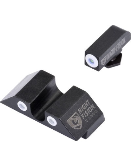 Night Fision Tritium White Dot - "u" Rear Glock Sight Set