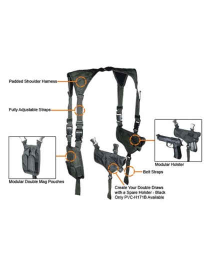 Utg Holster Le Horizontal - Shoulder Holster Black