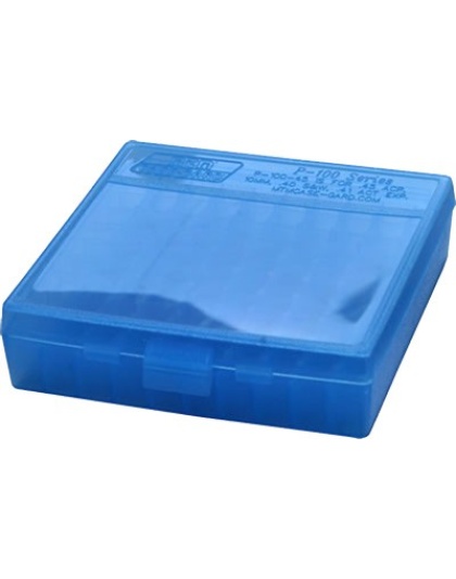 Mtm Ammo Box .22lr - 100-rounds Clear Blue