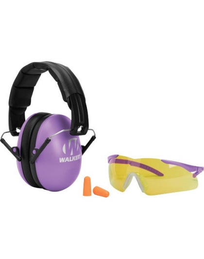 Walkers Muff Shooting Passive - Youth Glasses-plugs 27db Purp