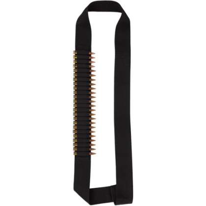 Bulldog Rifle Ammo Bandolier - Holds 24 Cart 2" Webbing Blk