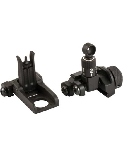 Je Flip-up Front And Rear - Steel Sight Set Black