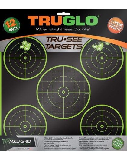 Truglo Tru-see Reactive Target - 5 Bull 12-pack