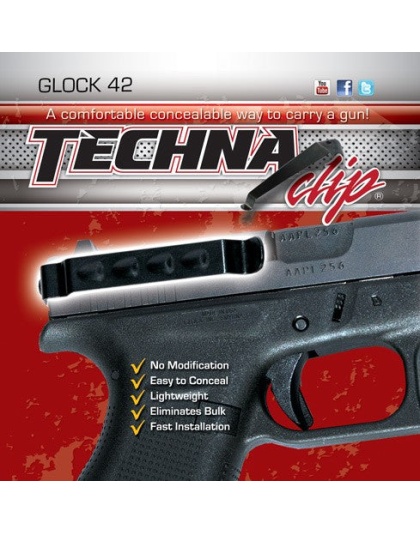 Techna Clip Handgun Retention - Clip Glock 42 Right-left