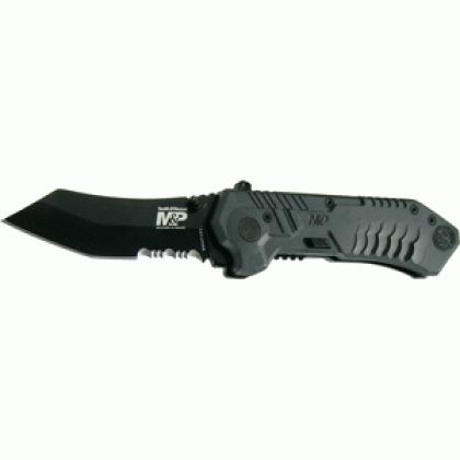 S&w Knife M&p Spring Assist - 2.8" Serrated Tanto Black