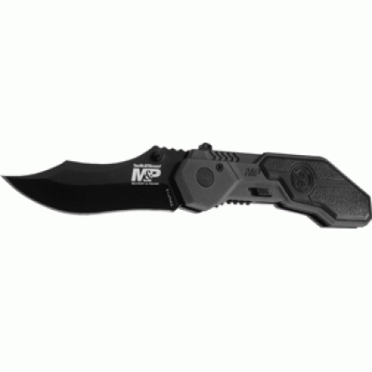S&w Knife M&p Spring Assist - 2.9" S-s Blackened Aluminum