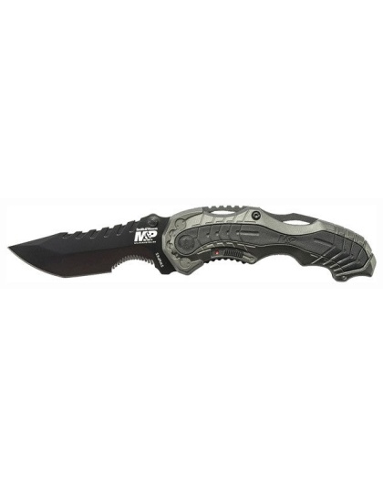 S&w Knife M&p Spring Assist - 3.4" Grey Serrated