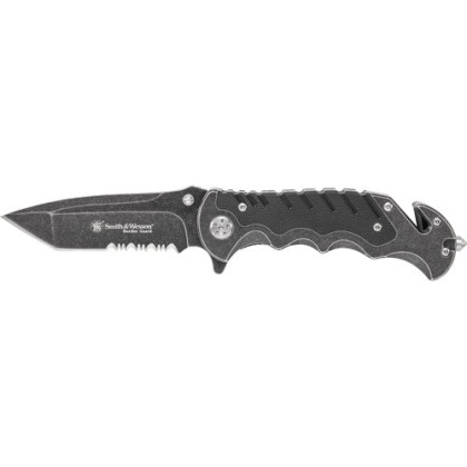 S&w Knife Border Guard 3.5" - Blade W-strap Cutter-gls Brekr