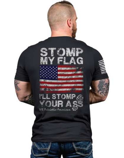 Nine Line Apparel Stomp My - Flag Men's T-shirt Black X-lrg