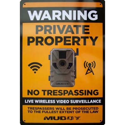 Muddy Live Wireless Video - Surveillance Sign 8"x12" 1ea