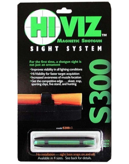 Hiviz Shotgun Front Sight - Magnetic Rib .218-.328" Green