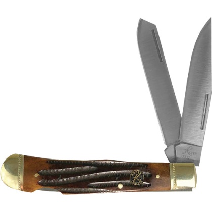 Abkt Roper Double Action Lock - Back Trapper 3.25" Coffee Hndl