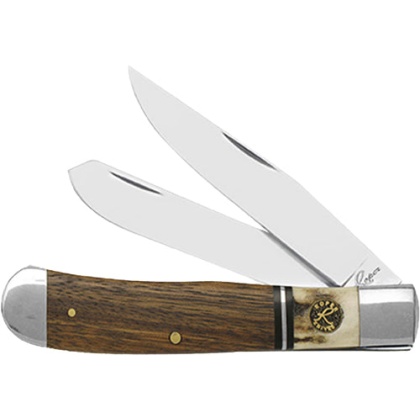 Abkt Roper Laredo Stag Trapper - 3.25" Wood-bone Handle