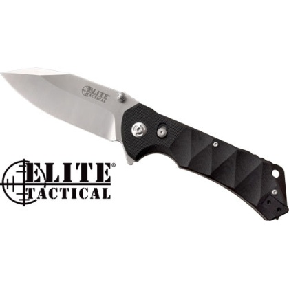 Mc Elite Tactical Parallax - 3.5" Drop Pnt Folder Ss-black