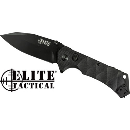 Mc Elite Tactical Parallax - 3.5" Drop Point Folder Blk-blk