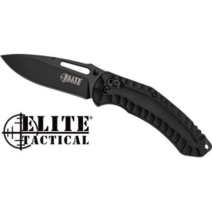 Mc Elite Tactical Pyrodex 3.3" - Drop Point Folder Black-black