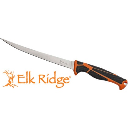 Mc Elk Ridge Trek 7" Fillet - Knife With Sheath Blk-org-ss