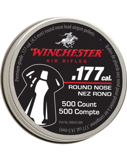 Winchester .177 Rn Pellet - 500 Count Tin 6 Pack Case