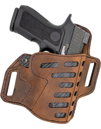 Versacarry Cmpnd Holster Owb - Kydex Leather Rh Sig P365 Brn