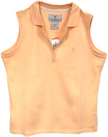 Bg Women's Sleeveless Polo - Large Peach<