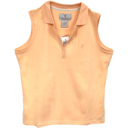 Bg Women's Sleeveless Polo - Medium Peach<