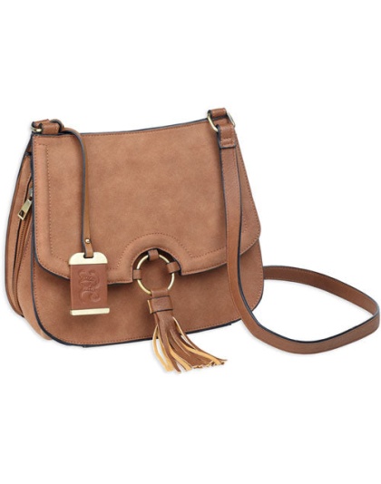 Bulldog Concealed Carry Purse - Cross Body Caramel Suede