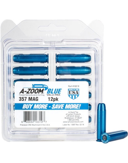 A-zoom Metal Snap Cap Blue - .357 Magnum 12-pack