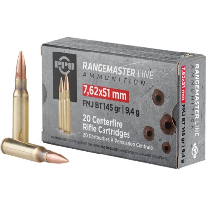 Ppu Ammo 7.62x51mm - 145gr. Fmj-bt 20-pack