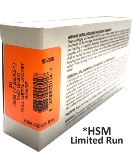 Hsm Ammo .308 Win. 150gr. Fmj - 20-pack