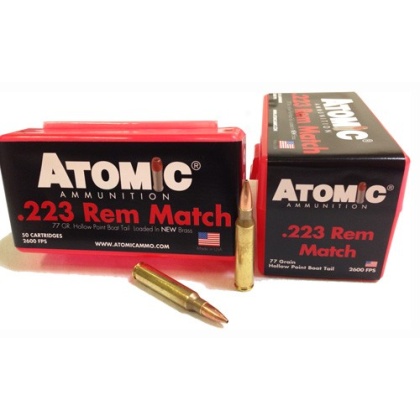 Atomic Ammo .223 Rem. 77gr. - Match Sierra Bthp 50-pack