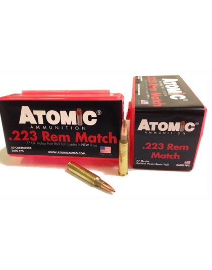 Atomic Ammo .223 Rem. 77gr. - Match Sierra Bthp 50-pack