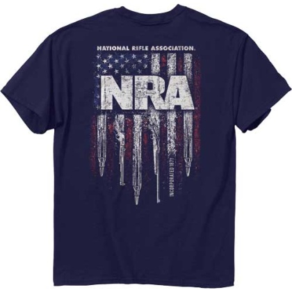 Buck Wear T-shirt Nra "gun - Stripes" Navy Xx-large