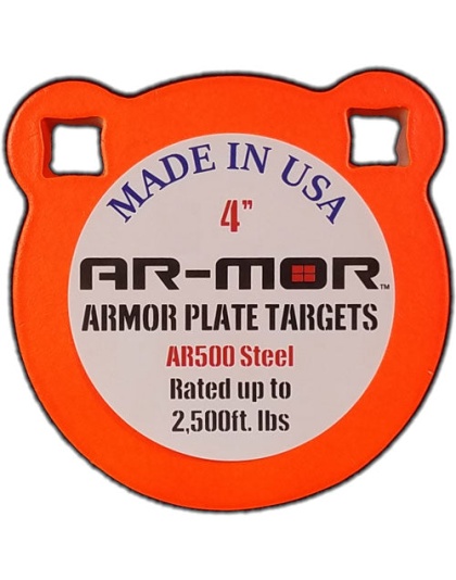 Ar-mor 4" Ar500 Steel Gong - 3-8" Thick Steel Orange Round