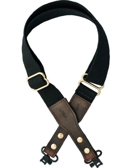 Versacarry Cotton Web Sling - W- Leather Ends & Swivels Blk