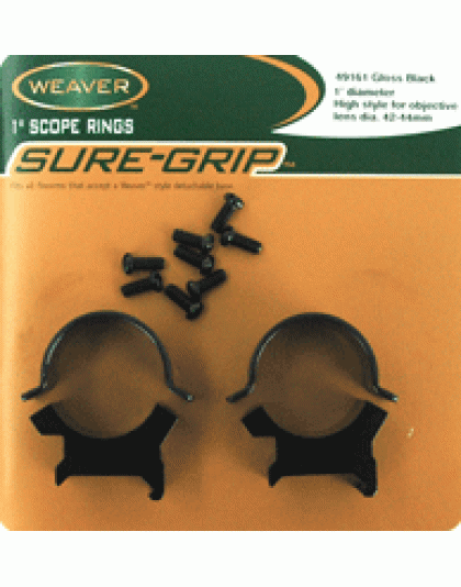 Weaver Rings Detachable Top - Mount Sure-grip 1" High Black