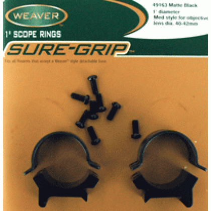 Weaver Rings Detachable Top - Mount Sure-grip 1" Med Matte