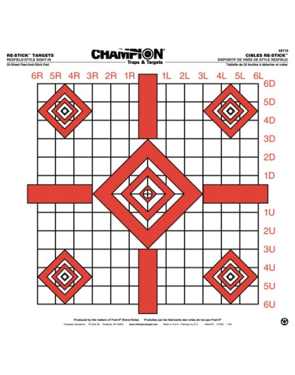 Champion Re-stick Redfield - Sight In Self-adhesive 25-pack