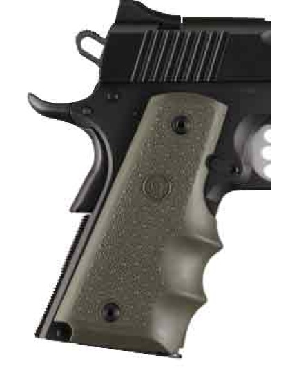 Hogue Grips Colt Govt Model - W-finger Grooves Od Green